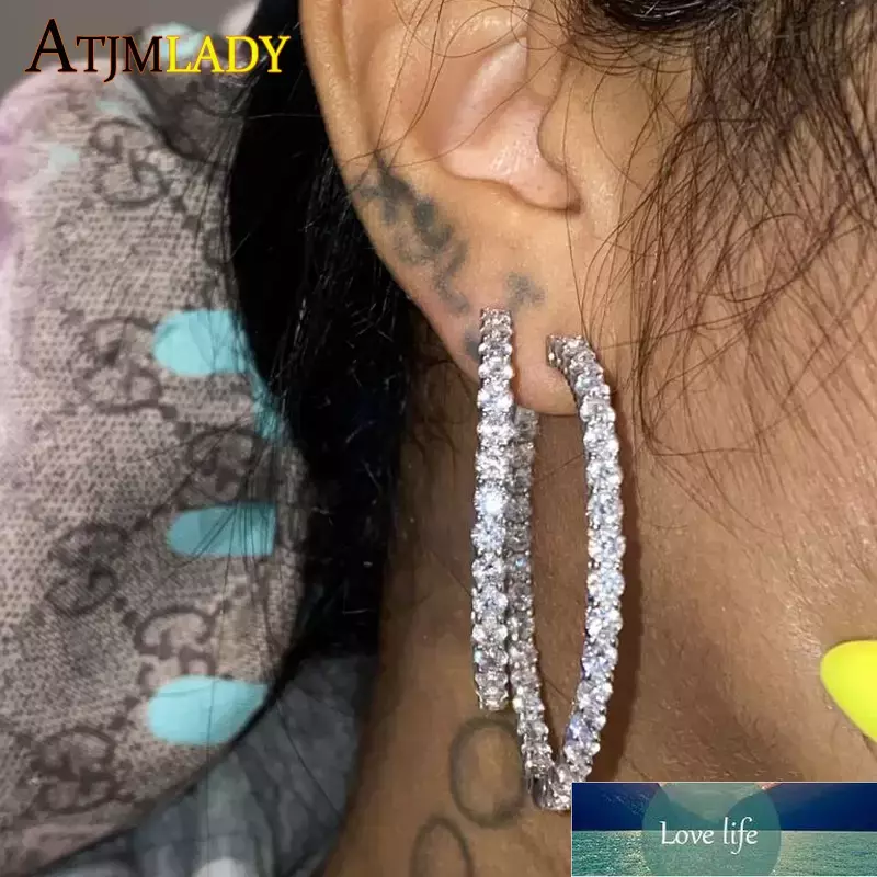 Hoop & Huggie 55mm Big Earrings For Women Round Circle Iced Out Bling 5A Cz Cubic Zirconia Earring Jewelry Fashion Female Wedding Gift Factory price expert design
Hoop & Huggie 55mm Big Earrings For Women Round Circle Iced Out Bling 5A Cz Cubic Zirconia Earring Jewelry Fashion Female Wedding Gift Factory price expert design