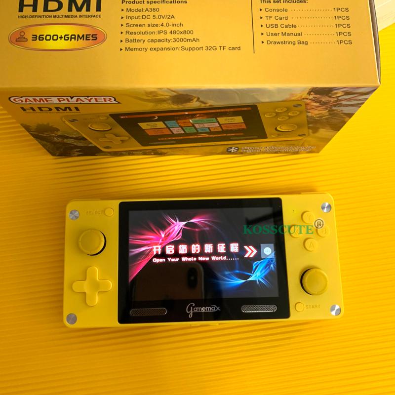 Portable Game Players A380 Retro Handheld Video Gaming Console Gamemax Open Source System Classic 4.0 Inch HD Screen