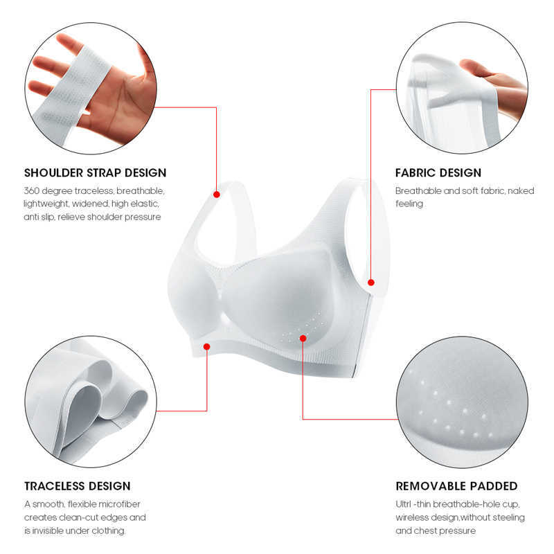 1/2PCS/3PCS Bras for Women Seamless Wireless Ultra Thin Bra Breathable Sleep Bralette Sports Bra Vest Underwear Plus Size M-7XL 210728