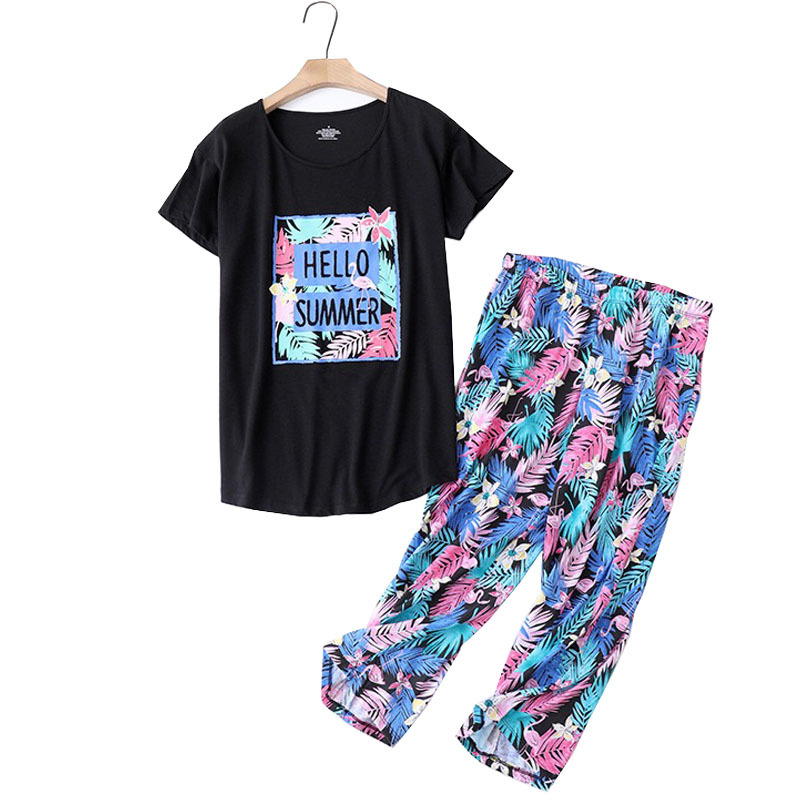 Women' Sleepwear Summer New Women Comfort Loose Large Size Pajamas Set Cartoon Printed Black Ladies Short Sleeve Homewear Casual
Women' Sleepwear Summer New Women Comfort Loose Large Size Pajamas Set Cartoon Printed Black Ladies Short Sleeve Homewear Casual
