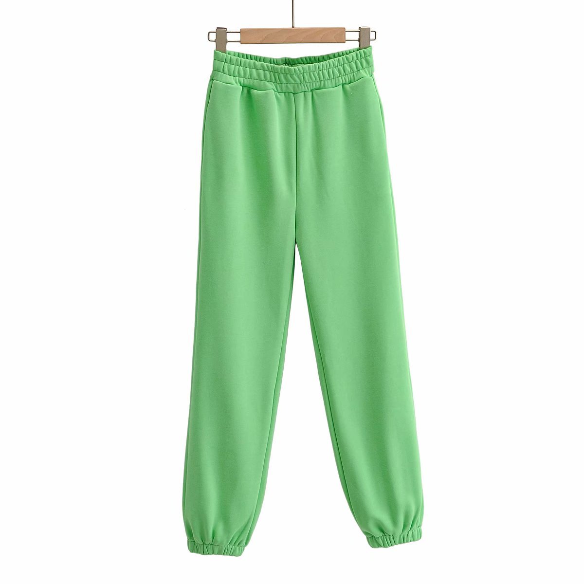 Fashion High waisted pants women korean vintage sweatpants casual White joggers baggy long pink trousers winter 210521