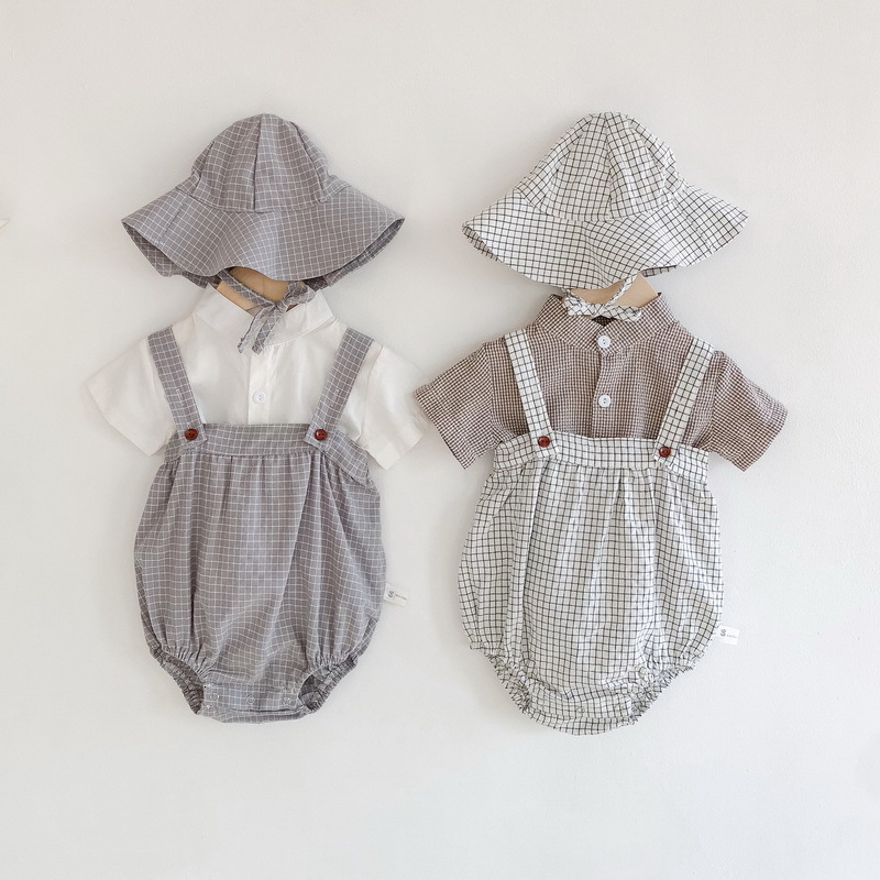 Clothing Sets Summer Kids Girls 3-pcs Solid Color Shirts + Sling Plaid Bodysuit Cap Casual Style Children Clothes E2193 ZIMD, Gray 3-pcs sets
Clothing Sets Summer Kids Girls 3-pcs Solid Color Shirts + Sling Plaid Bodysuit Cap Casual Style Children Clothes E2193 ZIMD, Gray 3-pcs sets