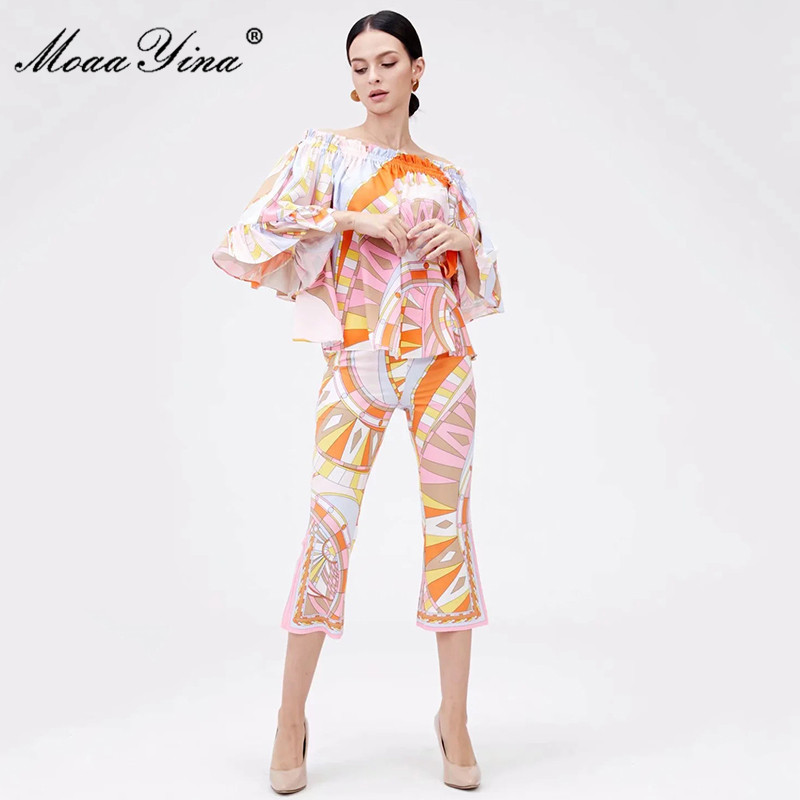 Fashion Designer Set Spring Women' Batwing Sleeve Tops+3/4 pants Print Two-piece set 210524, Multi
Fashion Designer Set Spring Women' Batwing Sleeve Tops+3/4 pants Print Two-piece set 210524, Multi