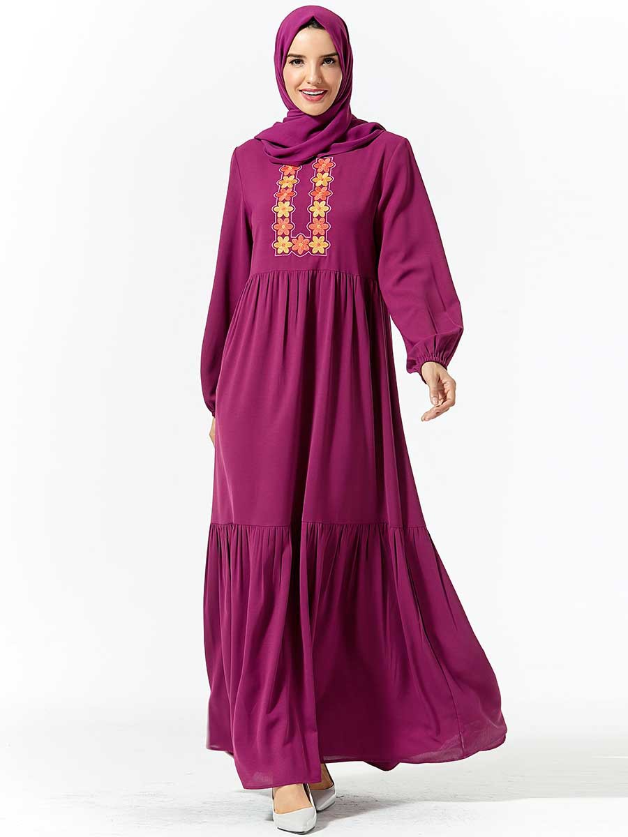 Dubai Arab Big Swing Muslim Dress Women Embroidery Elastic Waist A-line Abaya Hijab Dresses Turkey Kimono Islamic Clothing M-4XL
Dubai Arab Big Swing Muslim Dress Women Embroidery Elastic Waist A-line Abaya Hijab Dresses Turkey Kimono Islamic Clothing M-4XL