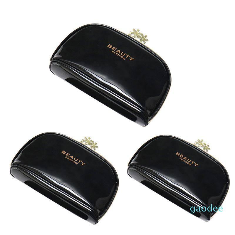 Women Waterproof Makeup Cosmetic Case Solid Color Pen Pencil Bag Zipper Coin Pouch Purse Lip Cellphone Storage Gift