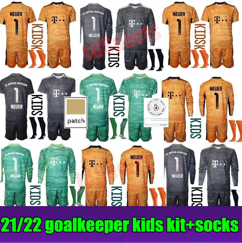 2021 2022 Long sleeve Kids Youth Goalkeeper Jersey 21 22 Kid Kit Soccer Sets #1 Manuel Neuer #26 Ulreich Boys Goalie Football Children Uniform, As shown in illustration
2021 2022 Long sleeve Kids Youth Goalkeeper Jersey 21 22 Kid Kit Soccer Sets #1 Manuel Neuer #26 Ulreich Boys Goalie Football Children Uniform, As shown in illustration