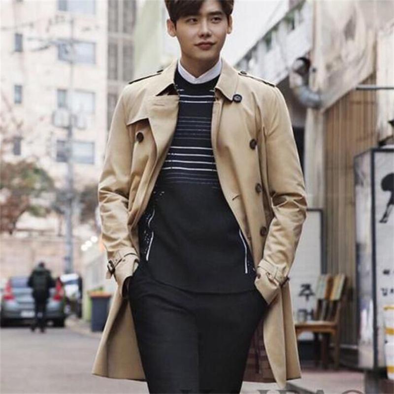 Men' Trench Coats Mens Man Double-breasted Abrigo Hombre Medium Length Clothes Slim Fit Overcoat Long Sleeve 2021 Spring Designer, Black 
Men' Trench Coats Mens Man Double-breasted Abrigo Hombre Medium Length Clothes Slim Fit Overcoat Long Sleeve 2021 Spring Designer, Black