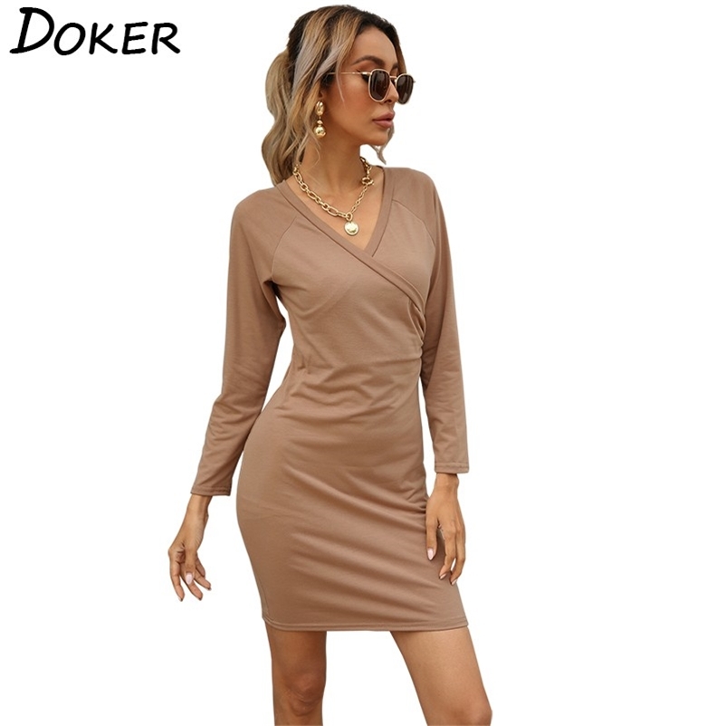 Bodycon Dress Mini Women Spring Fashion V Neck Long Sleeve Plus Size Ladies Party es Casual Slim Elegant Vestidos 210604, Apricot
Bodycon Dress Mini Women Spring Fashion V Neck Long Sleeve Plus Size Ladies Party es Casual Slim Elegant Vestidos 210604, Apricot