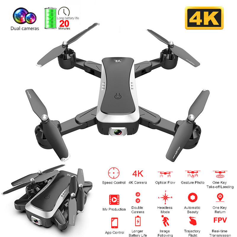 New 4k WIFI FPV RC Drone With 4k HD Dual Camera Optical flow RC Helicopter Gravity sensor selfie Pocket drone 20Mins Play Toys, Black 2mp 1 battery
New 4k WIFI FPV RC Drone With 4k HD Dual Camera Optical flow RC Helicopter Gravity sensor selfie Pocket drone 20Mins Play Toys, Black 2mp 1 battery