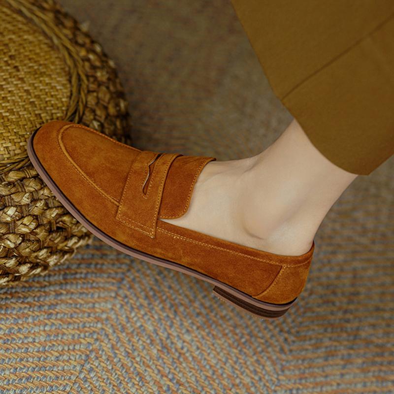 Dress Shoes Women Spring Natural Kid Suede Loafers Round Toe Slip-on Casual Low Heels Designer Pumps Zapatillas Mujer, Brown
Dress Shoes Women Spring Natural Kid Suede Loafers Round Toe Slip-on Casual Low Heels Designer Pumps Zapatillas Mujer, Brown