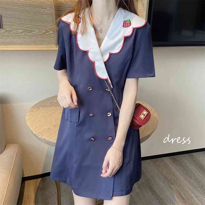 4XL Large Strawberry Embroidered Suit Dress Women's Summer Double Breasted Mini Skirt Sale 210520, Navy blue
4XL Large Strawberry Embroidered Suit Dress Women's Summer Double Breasted Mini Skirt Sale 210520, Navy blue