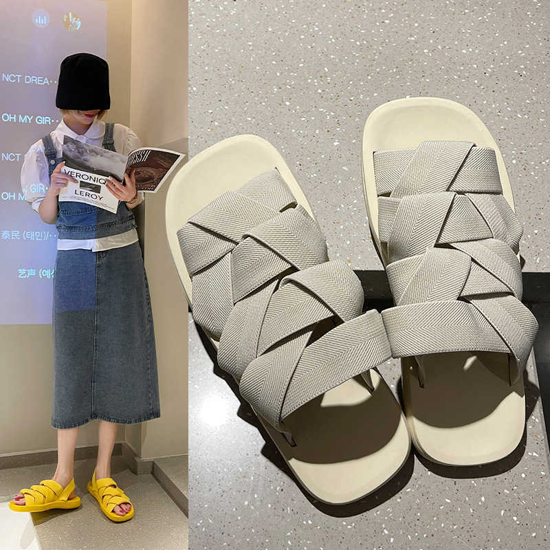 Slippers for women: new fashion in summer 2021 flat bottom woven elastic band for lazy Beach GC320, Black
Slippers for women: new fashion in summer 2021 flat bottom woven elastic band for lazy Beach GC320, Black