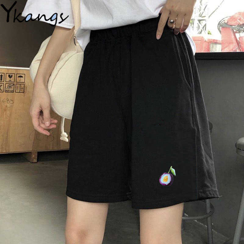 Elastic High Waist Summer Sport Shorts for Women Running Streetwear Harajuku Korean Style Print Vintage Casual Shorts Femme 210611
Elastic High Waist Summer Sport Shorts for Women Running Streetwear Harajuku Korean Style Print Vintage Casual Shorts Femme 210611