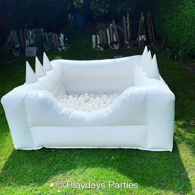 8ft white inflatable ball pits with small mini size moonwalk pond kids toddler pvc pool for sale