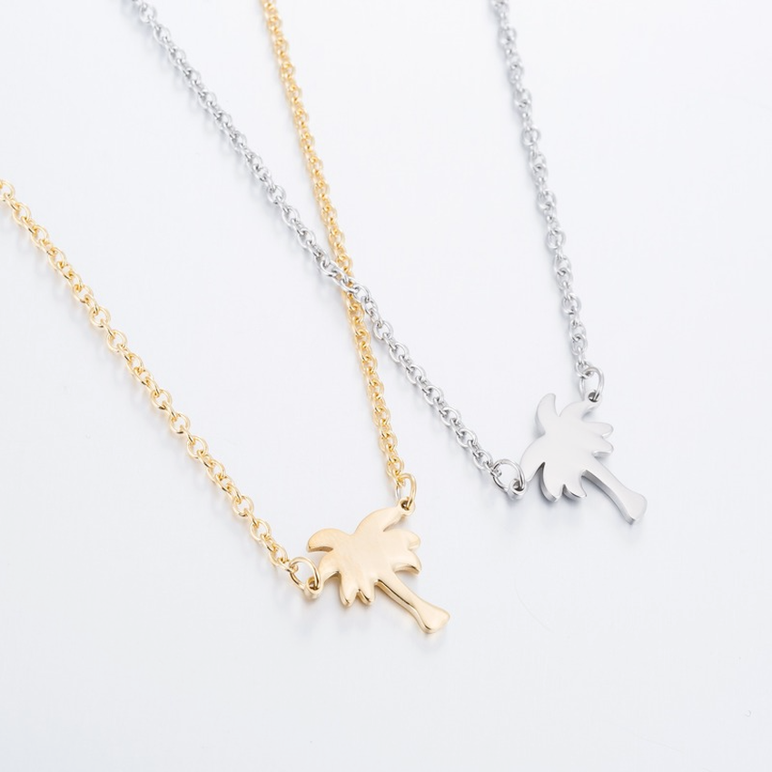 Summer Beach Coconut Tree Pendant Necklaces Stainless Steel Gold Chains Plant Necklace Women Fashion Jewelry
Summer Beach Coconut Tree Pendant Necklaces Stainless Steel Gold Chains Plant Necklace Women Fashion Jewelry