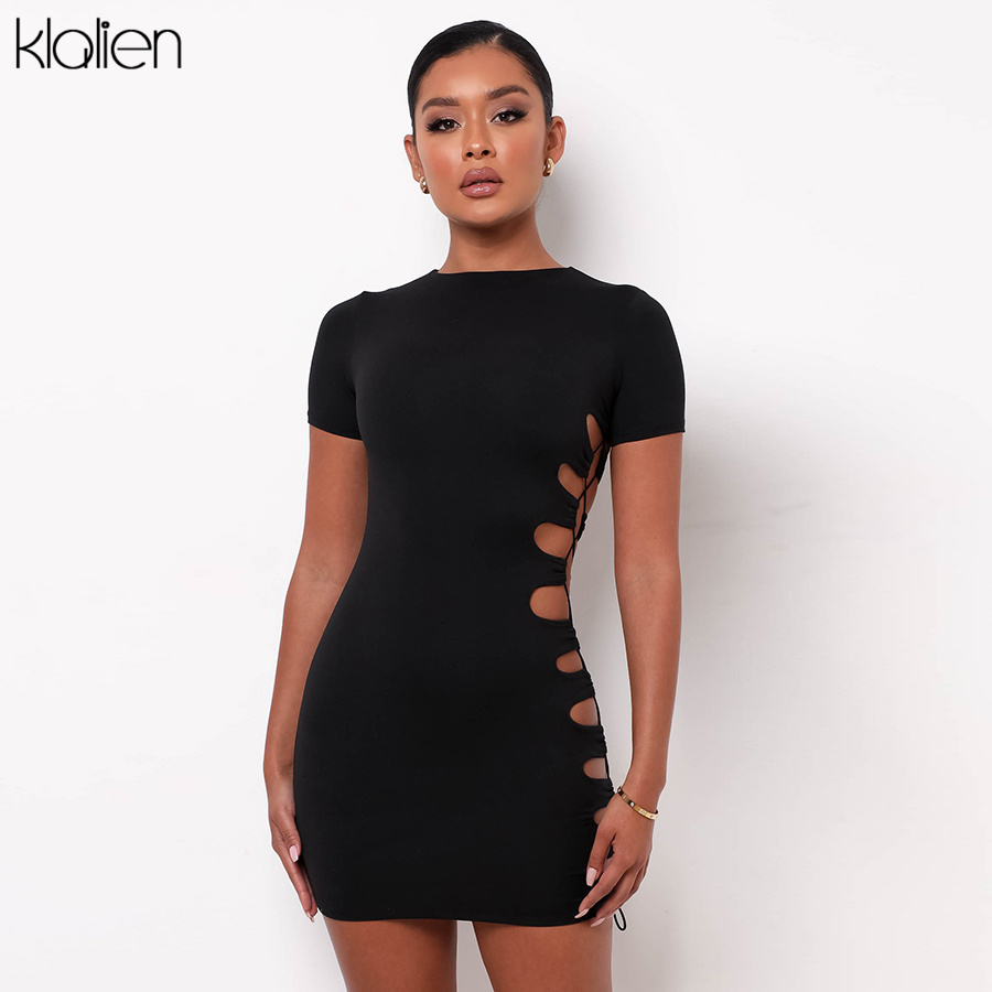 women hollow out bandage short sleeve o neck solid slim stretch bodycon dresses 2021 new streetwear y2k dress lady, Black;gray
women hollow out bandage short sleeve o neck solid slim stretch bodycon dresses 2021 new streetwear y2k dress lady, Black;gray