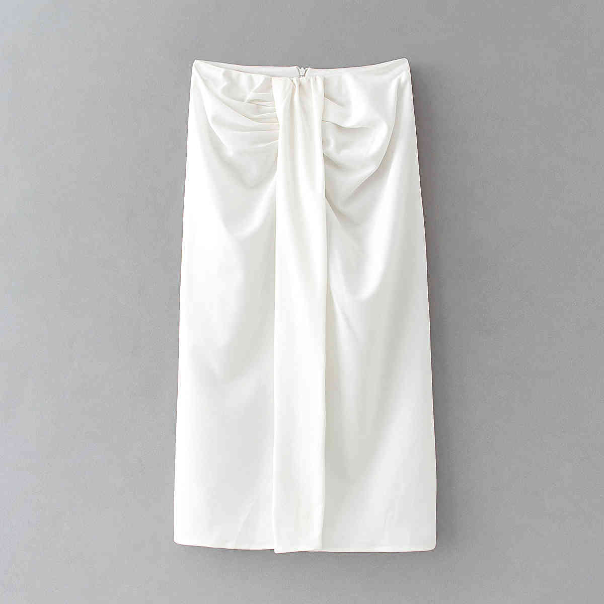 Elegant Women Solid Split Summer Midi Skirt Vintage Chic With Knot Wrap High Waist Front Slit Female Streetwear 210521