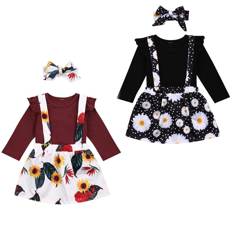 Clothing Sets Infant Baby Girls Clothes Flowers Print Long Sleeve Pullover T Shirts Tops Strap Dress 2pcs, White
Clothing Sets Infant Baby Girls Clothes Flowers Print Long Sleeve Pullover T Shirts Tops Strap Dress 2pcs, White