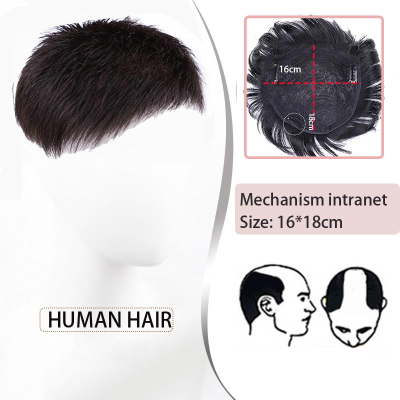 Synthetic Wigs JINKAILI Short Black Male Toupee Straight Wig Men's Hair Fleeciness Realistic Natural Heat Resistant