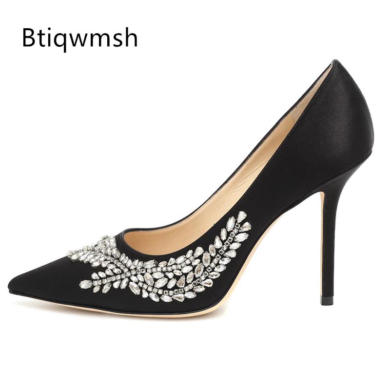 Luxury Rhinestone High Heel Shoes Woman Pointed Toe Black Red Satin Stiletto Pumps Female Sexy Wedding Dress
Luxury Rhinestone High Heel Shoes Woman Pointed Toe Black Red Satin Stiletto Pumps Female Sexy Wedding Dress