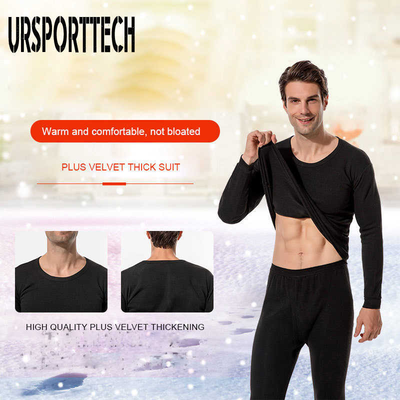 Winter Thermal Underwear Sets For Men Thermo Underwear Long Johns Winter Clothes Men Thick Thermal Clothing Solid Wholesale 210528