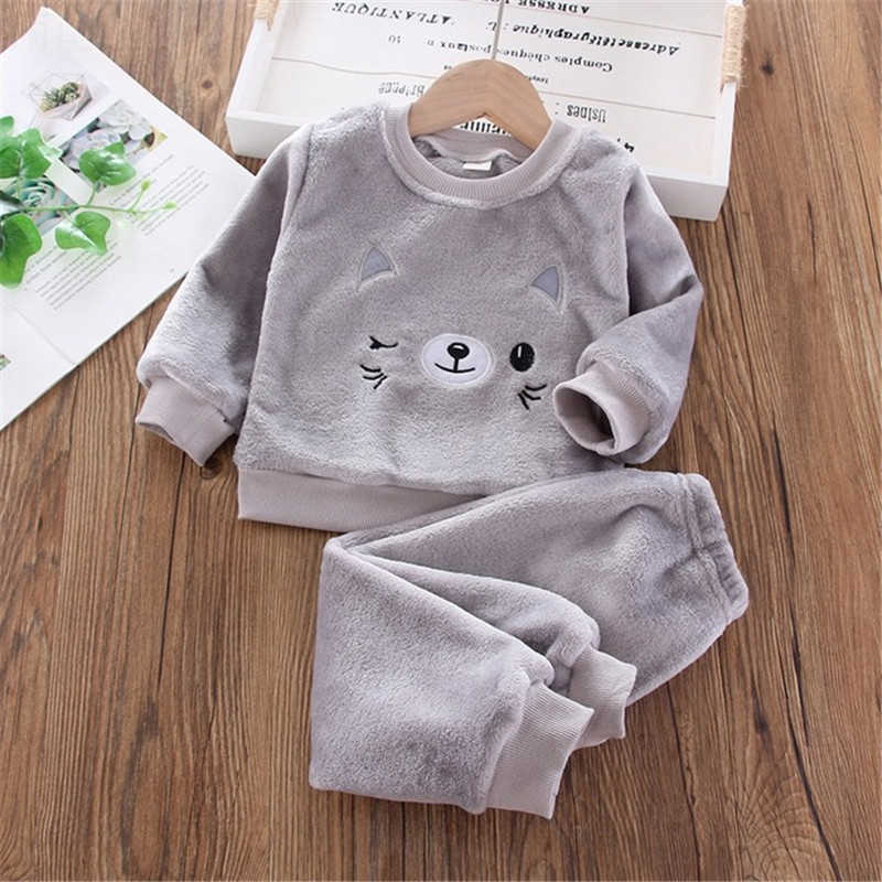 0-6 years Winter Baby Boy Clothing set Casual Fashion cartoon solid indoor Kid Children baby boy clothing 210615