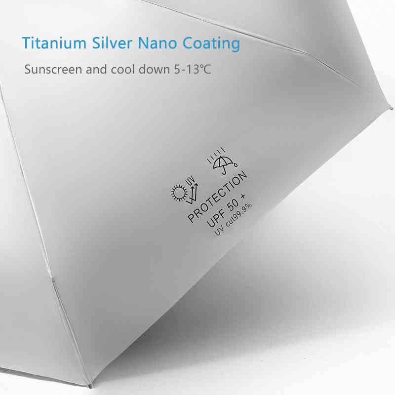 Mini Pocket Rain Women Anti UV Silver Coating Small Sun Girls Travel Cute Umbrella 6 Ribs Parasol 210320