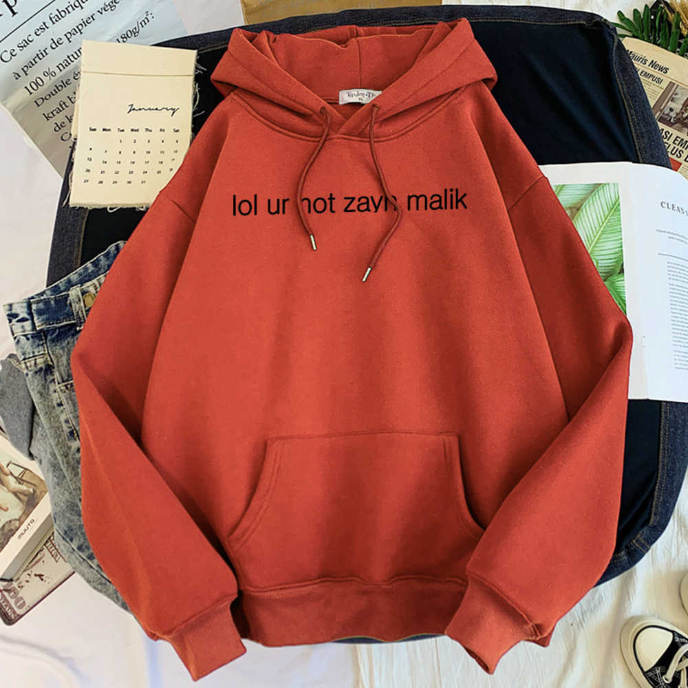 Lol Ur Not Zayn Malik Hoodie Men Funny Text Print Tracksuit For Male Street Casual Style Sweatshirts Warm Comfortable Sweatshirt Y0804
