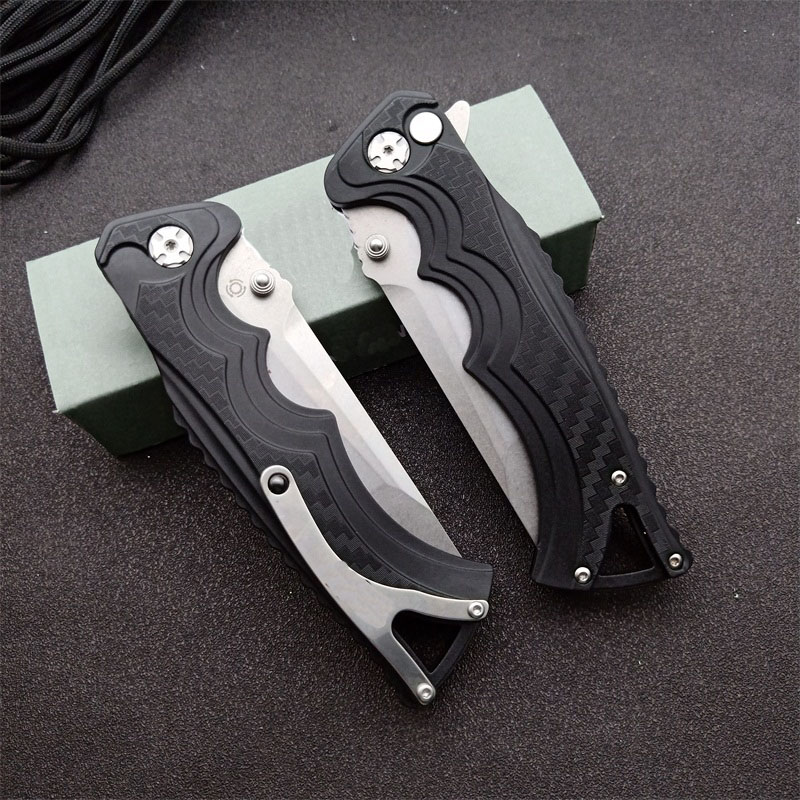 High Quality Flipper Folding Knife 8Cr13Mov Stone Wash Tanto Point Blade Glass-reinforced polyamide Handle Ball Bearing Folder Knives