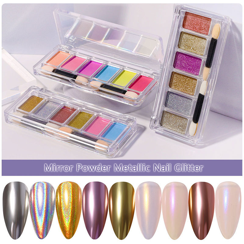 6 Color/Set Mirror Powder Metallic Nail Glitter Holographics Chrome Dust Sparkling Flakes Pigment Manicur Nails Art Decor Tools
6 Color/Set Mirror Powder Metallic Nail Glitter Holographics Chrome Dust Sparkling Flakes Pigment Manicur Nails Art Decor Tools