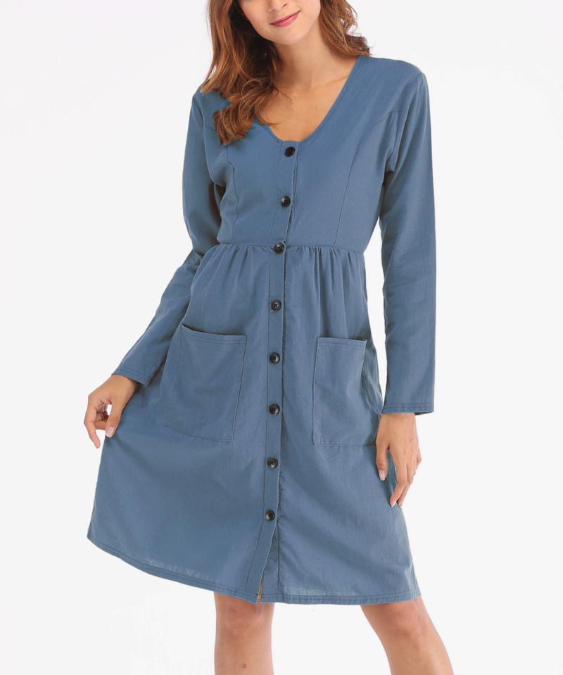 Casual Dresses 2021 Sexy Woman Dress Fashion Ladies Female Womans V-neck Button Solid Clothing Long Sleeve Holiday, Army green
Casual Dresses 2021 Sexy Woman Dress Fashion Ladies Female Womans V-neck Button Solid Clothing Long Sleeve Holiday, Army green