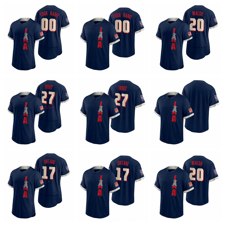 Los AngelesAngelsMEN Baseball Custom Jared Walsh Shohei Ohtani Mike Trout Navy 2021 All-Star Game Jersey, Black
Los AngelesAngelsMEN Baseball Custom Jared Walsh Shohei Ohtani Mike Trout Navy 2021 All-Star Game Jersey, Black