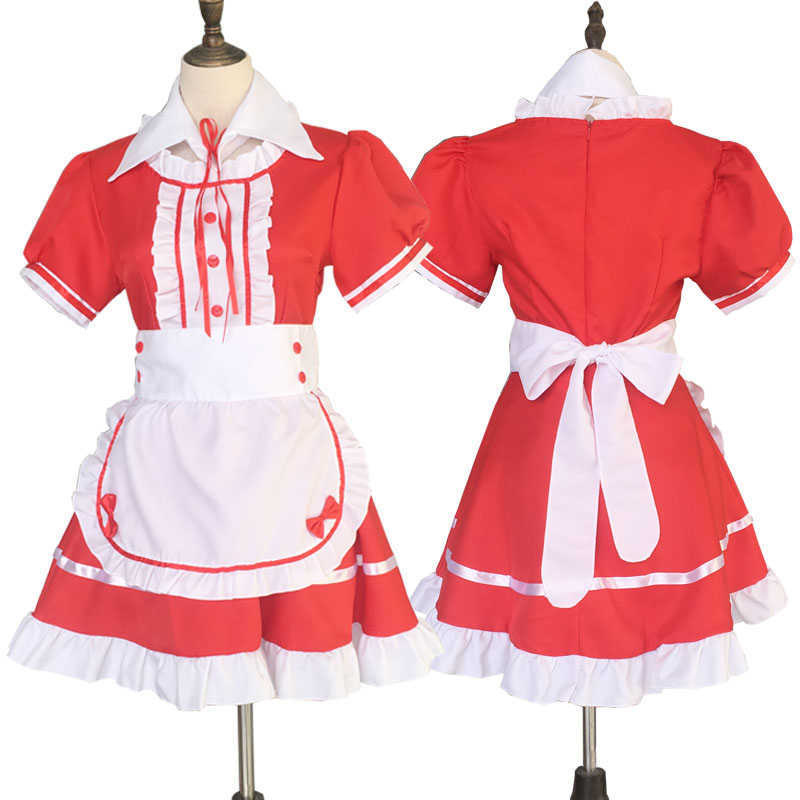 Maid Costume Japanese Anime Cosplay Sweet Classic Lolita Fancy Apron Dress with Socks Gloves Set Y0913