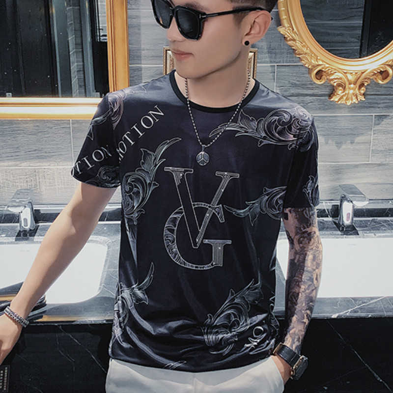 Summer Casual T-Shirt Men Short Sleeve T Shirt Print O-neck Tops Tees Streetwear Social Clothes Camiseta Masculina 210527