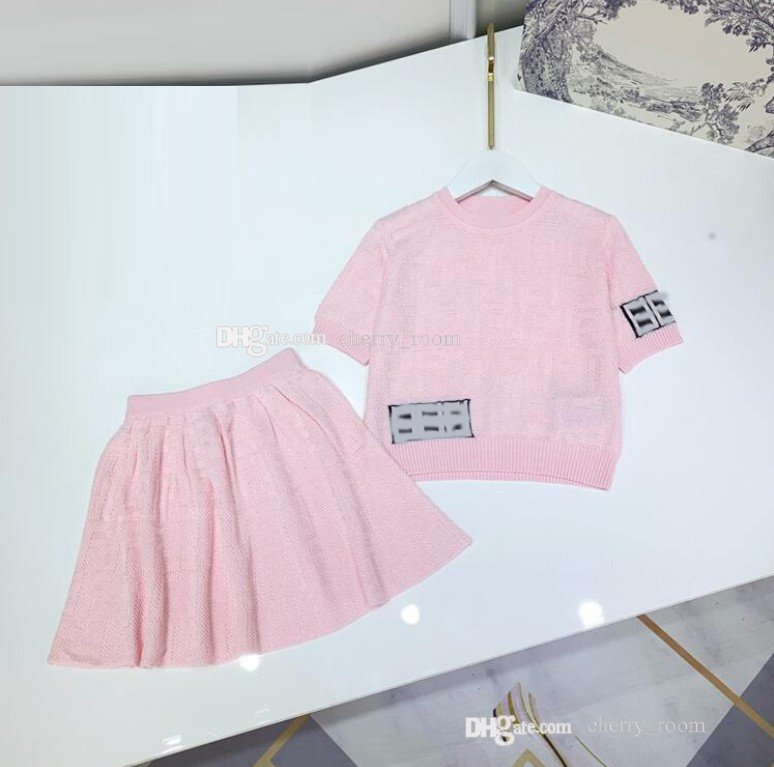 Designer children knit clothing Sets sweet baby Girls princess outfits kids letters printed Long sleeve Knitted Pullover + Mini skirt 2pcs suit S1584, Pink-d
Designer children knit clothing Sets sweet baby Girls princess outfits kids letters printed Long sleeve Knitted Pullover + Mini skirt 2pcs suit S1584, Pink-d
