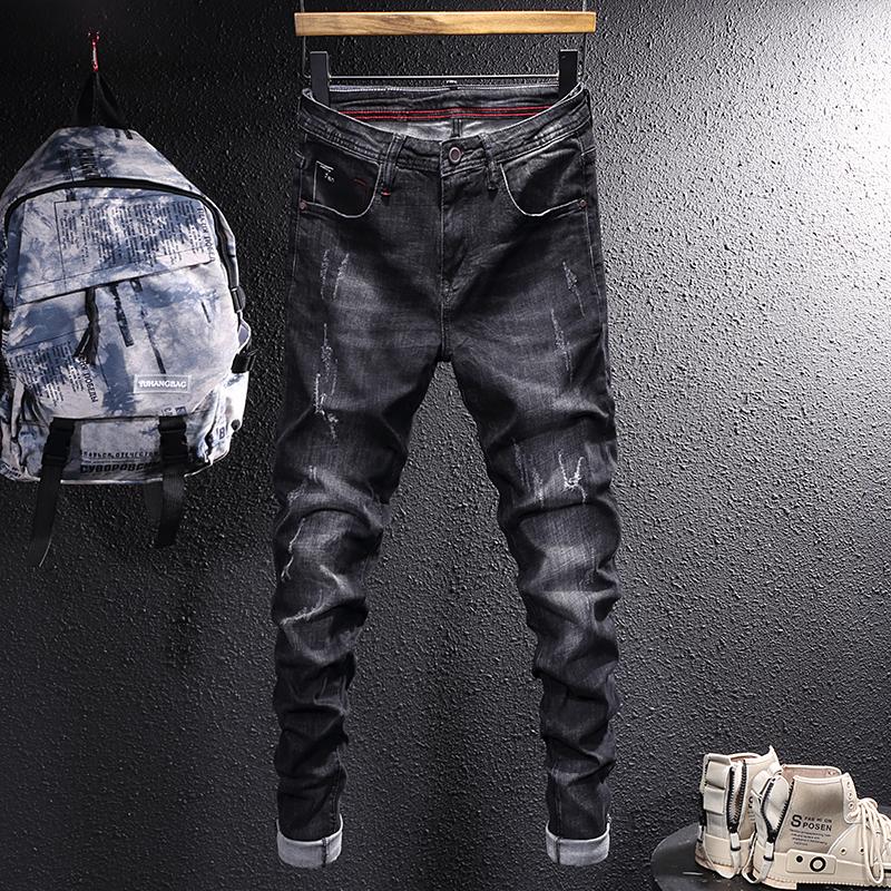 Men's Jeans Ly Retro Designer Fashion Men Black Color Elastic Slim Fit Ripped Vintage Frayed Scratch Casual Denim Pants
Men's Jeans Ly Retro Designer Fashion Men Black Color Elastic Slim Fit Ripped Vintage Frayed Scratch Casual Denim Pants