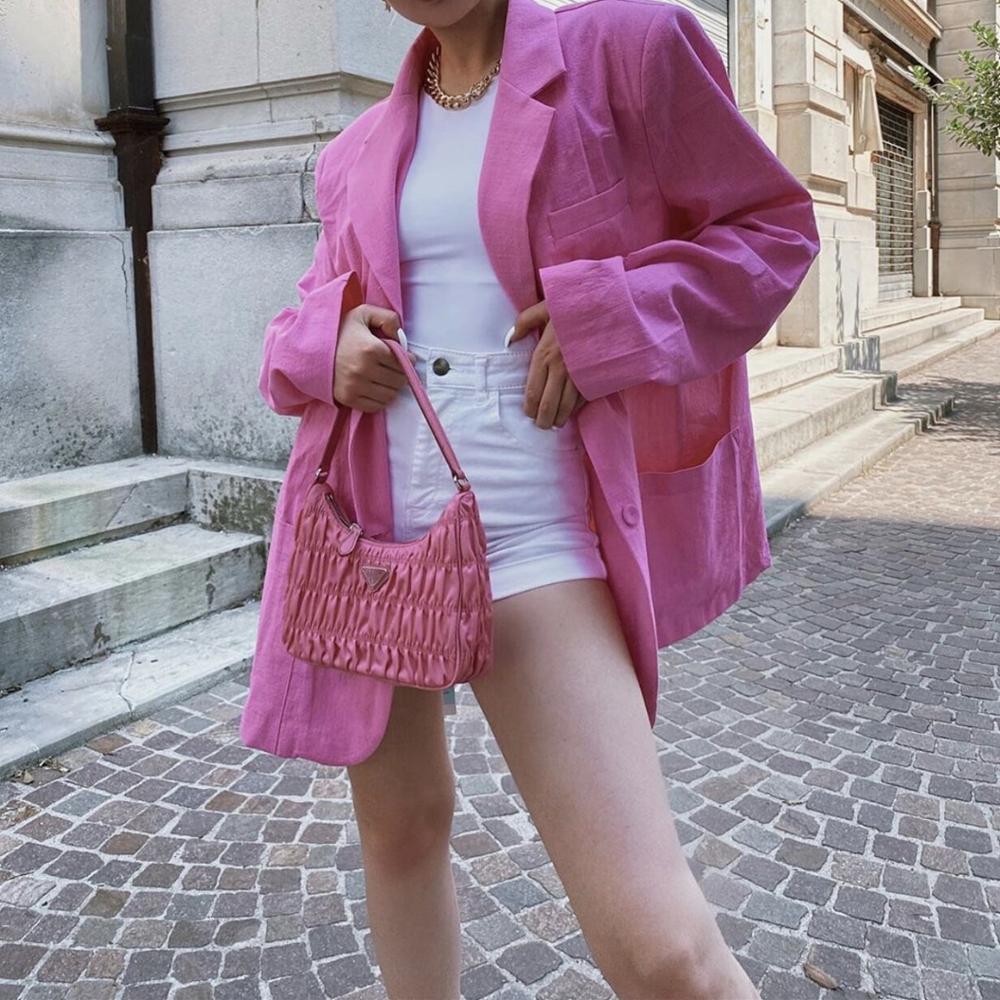 Spring summer Free style Center Buttons Thin Cotton BF Blazer Boyfriend Vintage Women Mid Long Suit Coat Loose Female 210429