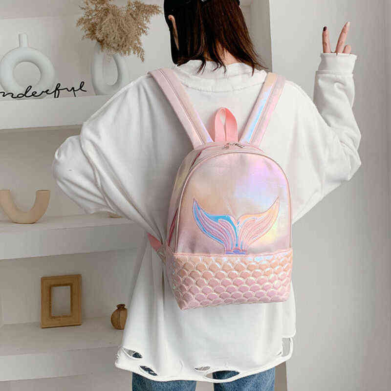 2020 New Women Girl Sequin Backpack School Travel Shoulder Rucksack Bag Mermaid Schoolbag Y1105