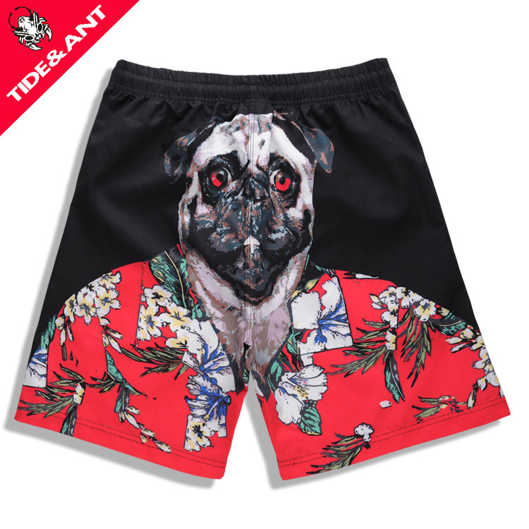 fashion shorts summer men's surf fast dry beach pants lovers cute dog print capris, White;black
fashion shorts summer men's surf fast dry beach pants lovers cute dog print capris, White;black