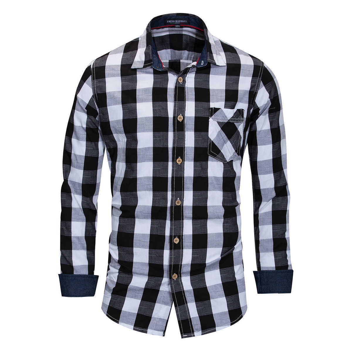 Fredd Marshall Mens Shirts Long Sleeve Quality 100% Cotton Plaid Shirts Men Dress Business Social Shirt Plus Size FM155 210527, Blue
Fredd Marshall Mens Shirts Long Sleeve Quality 100% Cotton Plaid Shirts Men Dress Business Social Shirt Plus Size FM155 210527, Blue