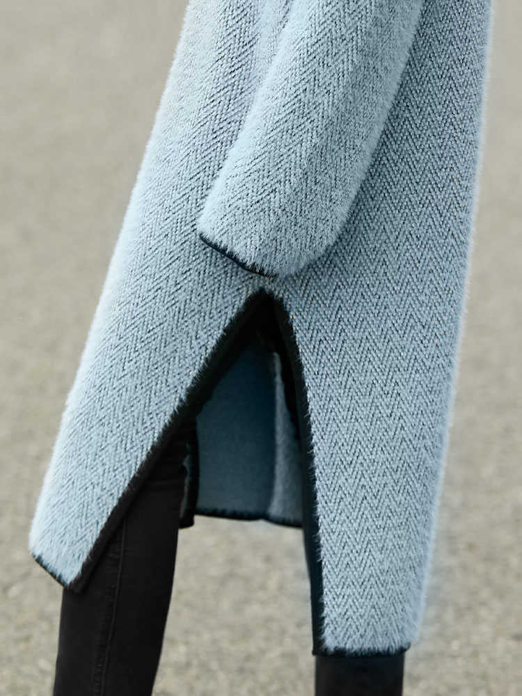 Minimalism Autumn Winter Cardigans For Women Causal Solid Woolen Coat Fashion Long Female Cardigan 12090010 210527