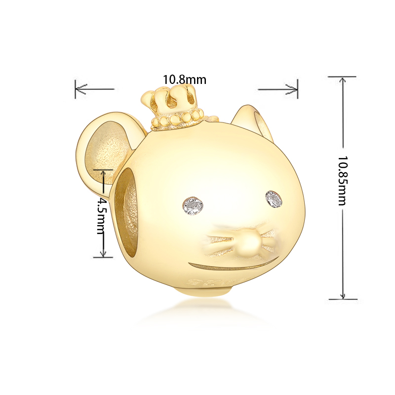 Fit Original Pandora Charm Bracelet Authentic 925 Sterling Silver Gold Animals OX Monkey Dog 12 Zodiac Beads For Making Berloque