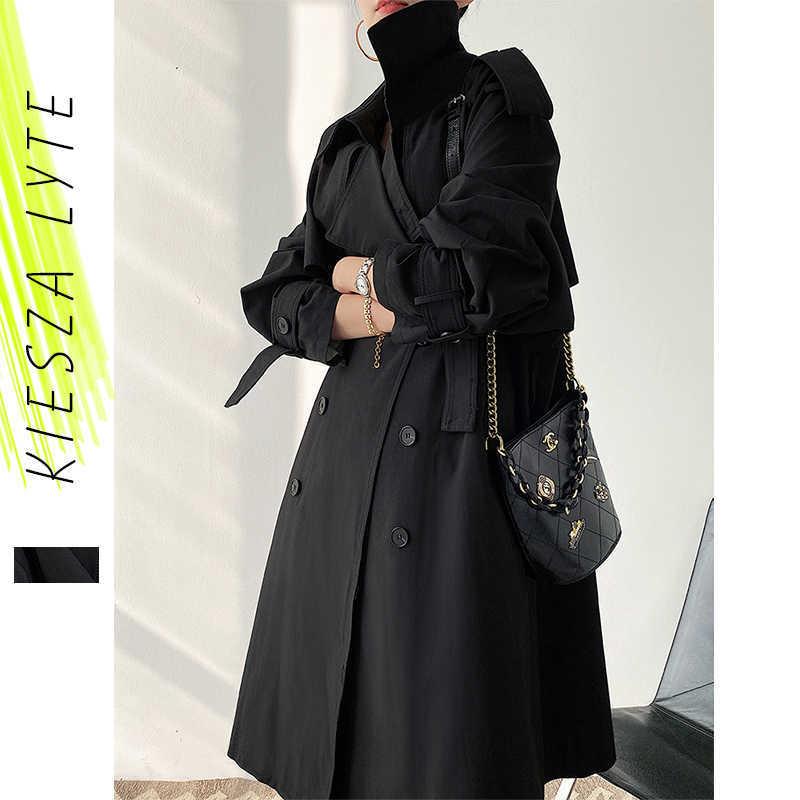 British Design Classic Trench Coat Autumn Vintage Long Loose Black Cloak Mujer Windbreaker Female Outerwear 210608
British Design Classic Trench Coat Autumn Vintage Long Loose Black Cloak Mujer Windbreaker Female Outerwear 210608