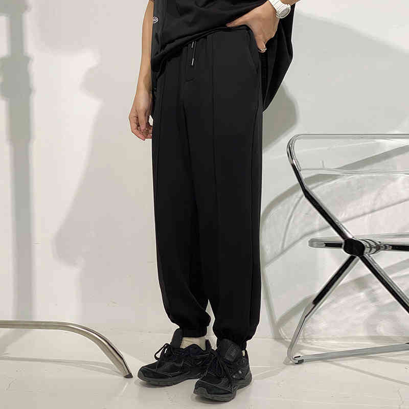 IEFB Spring Autumn Loose Legged Sports Pants Men's Korean Trend Casual High Waist Drawstring Sweatpants For Men 9Y6910 210524