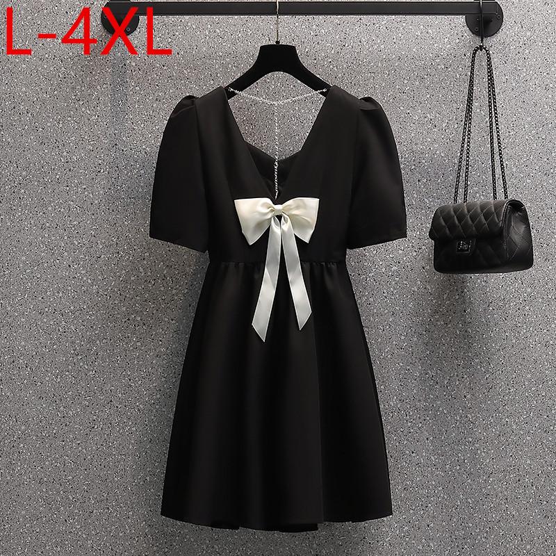 Plus Size Dresses L XL 2XL 3XL 4XL Summer Vintage Black Dress For Women 2021 Square Collar White Bowknot Elegant Female OL
Plus Size Dresses L XL 2XL 3XL 4XL Summer Vintage Black Dress For Women 2021 Square Collar White Bowknot Elegant Female OL
