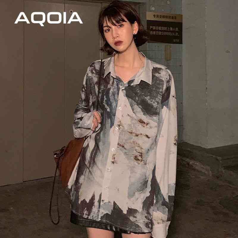 Chic Casual Abstract ink printing Long Sleeve Women Blouse Tunic Shirt Turn-Down Collar Loose Spring Oversize Ladies Tops 210521, Sku
Chic Casual Abstract ink printing Long Sleeve Women Blouse Tunic Shirt Turn-Down Collar Loose Spring Oversize Ladies Tops 210521, Sku
