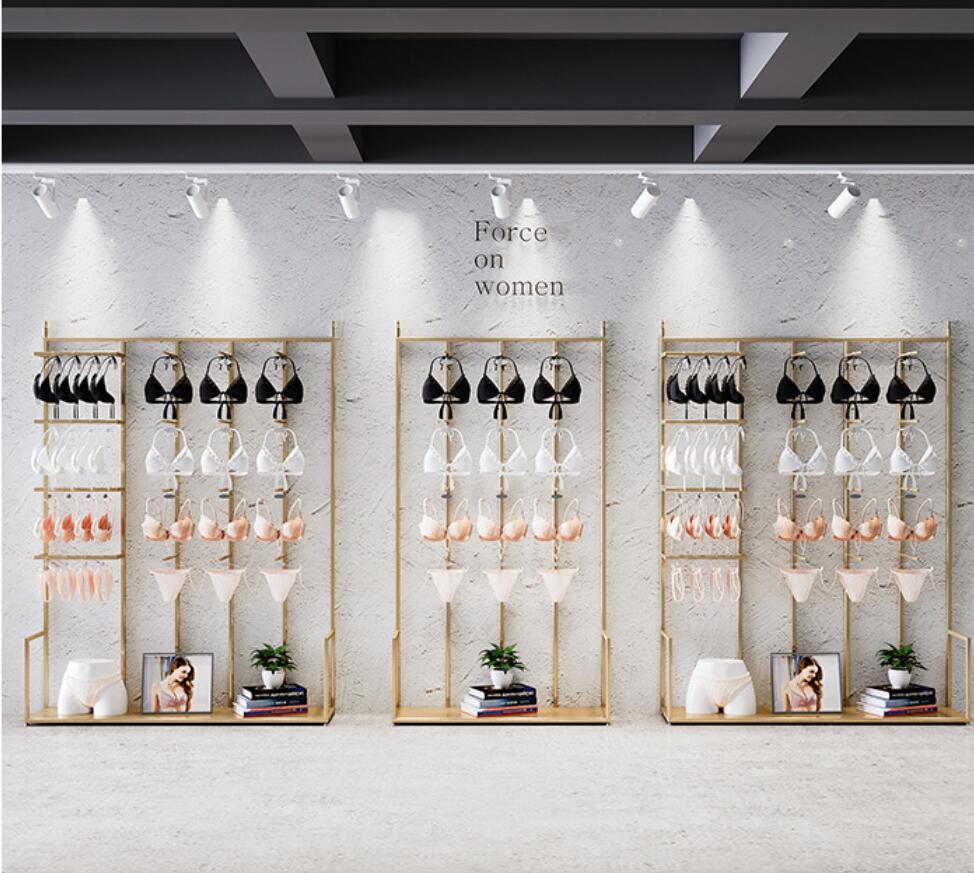 Underwear store display rack Commercial Furniture cabinet underwears floor middle island racks double-sided socks show bra shelf