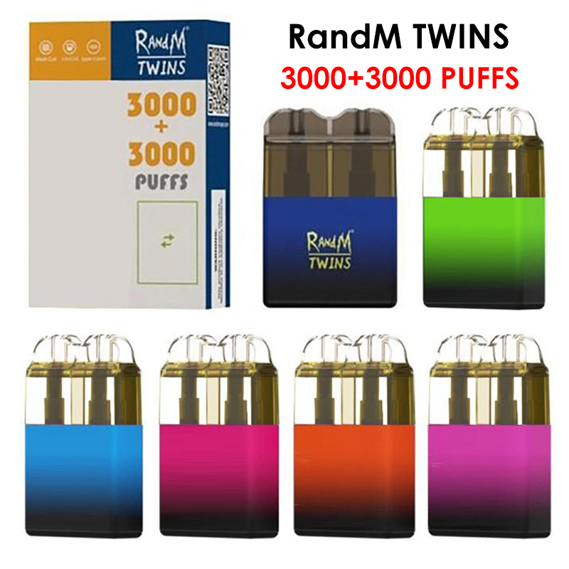 RandM TWINS Disposable E Cigarettes 6000 Puffs Large Vape Pen 2in1 Device 14ml 750mAh Rechargeable Battery 5% Flat Vaporizer 16 Colors Electronic Cigarette
RandM TWINS Disposable E Cigarettes 6000 Puffs Large Vape Pen 2in1 Device 14ml 750mAh Rechargeable Battery 5% Flat Vaporizer 16 Colors Electronic Cigarette