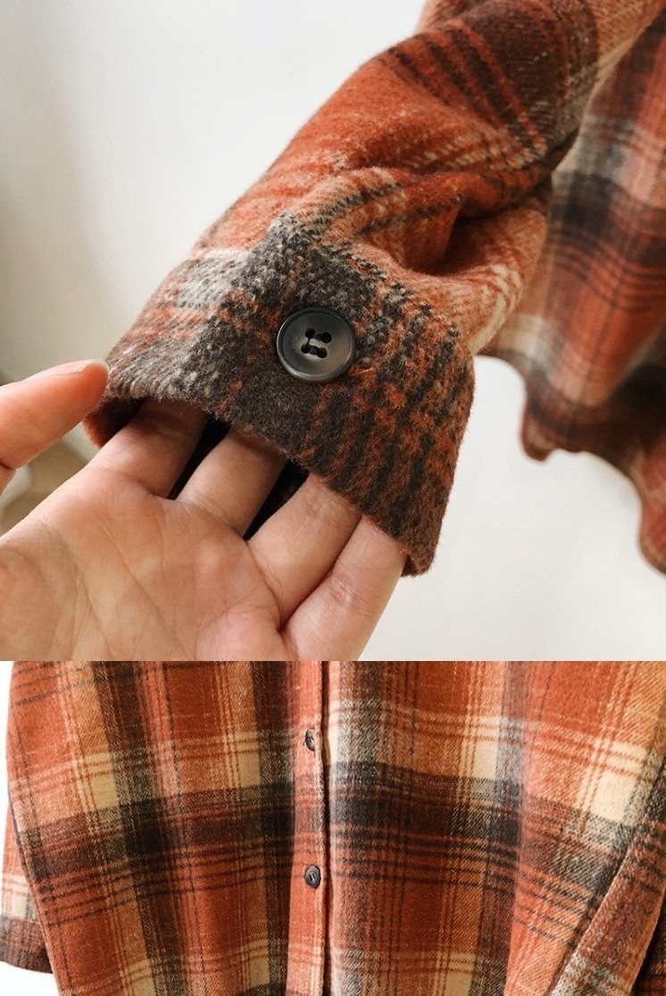 Female Spring Street Blouse Shirts Vintage Oversized Plaid Flannel Fashion Shirt for Women Casual Korean Tops 210519