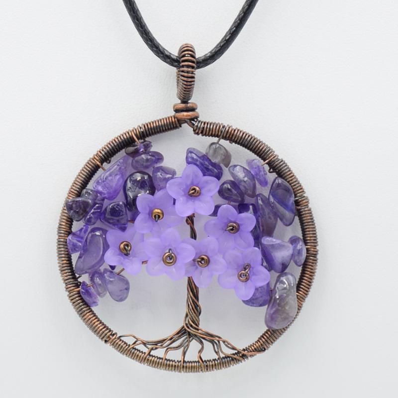 Pendant Necklaces Fashion Antique Copper Wire Wrapped Tree Of Life Pink Crystal Amethysts Stone Resin Flower Pendent Necklace For Women Girl, Silver
Pendant Necklaces Fashion Antique Copper Wire Wrapped Tree Of Life Pink Crystal Amethysts Stone Resin Flower Pendent Necklace For Women Girl, Silver